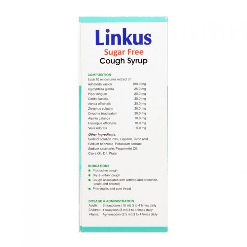 Linkus Cough Syrup (Sugar Free) - 120ml